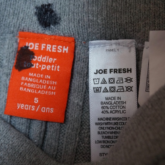 Girls Size 5 Joe Fresh Grey Cable Knit Leggings - Picture 2 of 3